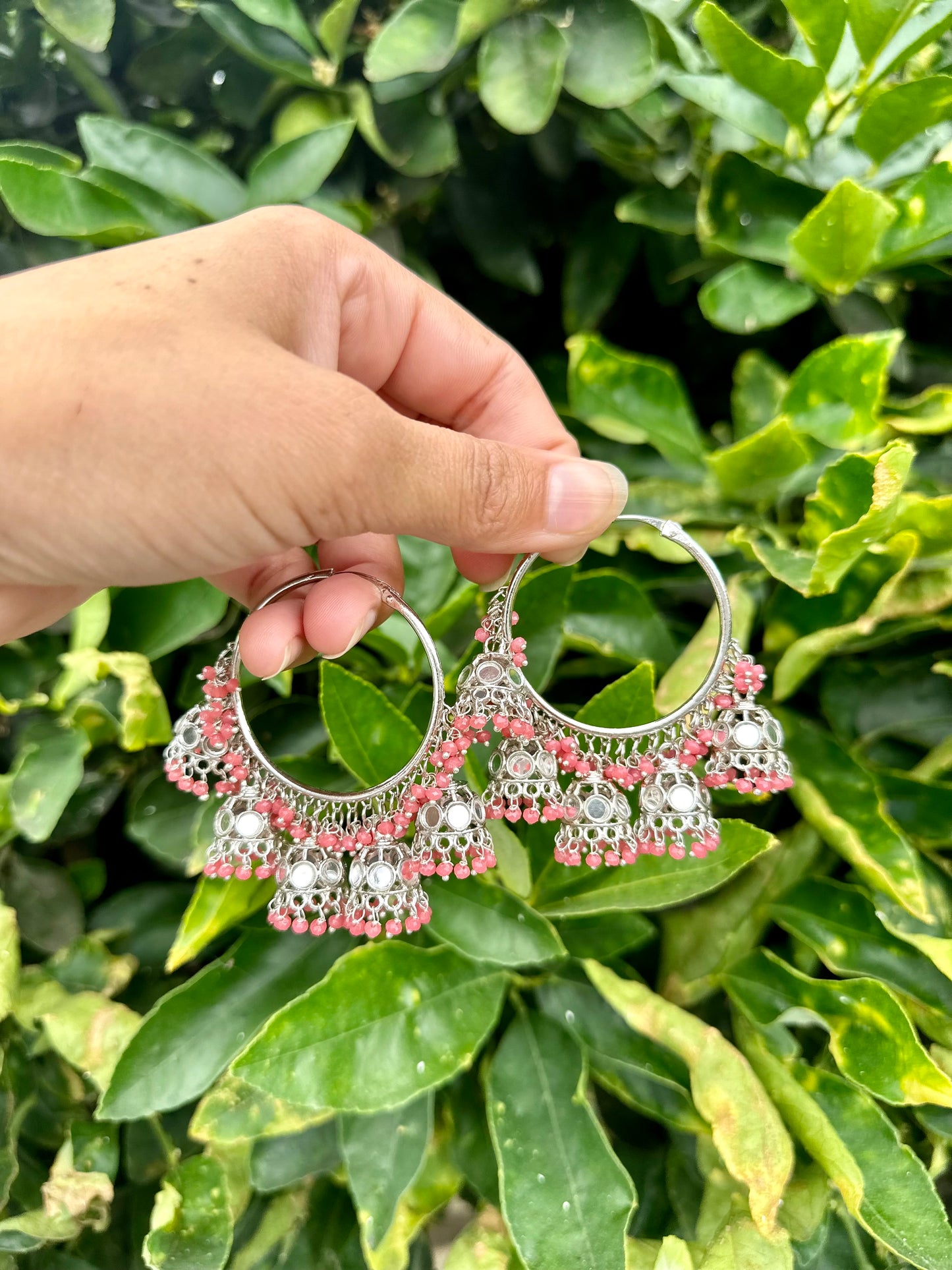 Carrot pink/peach jhumka waliya
