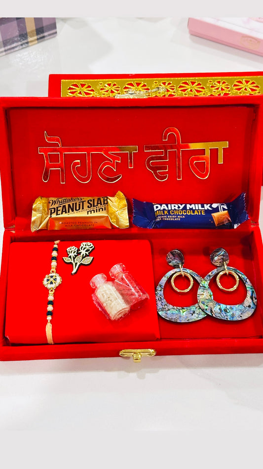 Veera Bhabi Rakhi / Rakhdi gift hamper box - Assorted accessories