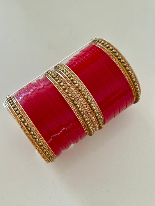 Maroon redish chooda set, ( Code: 4 )