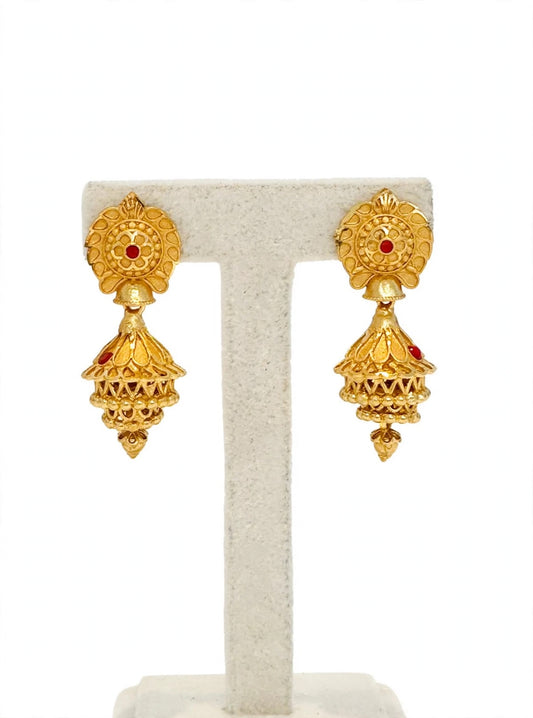 Gold Look Earrings, ( Code: 42 )