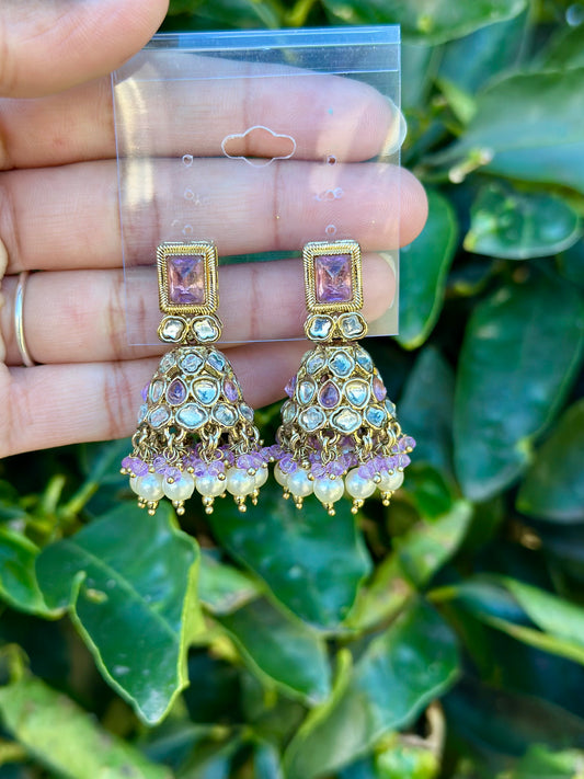 Lavender Jhumki earrings Code: J32