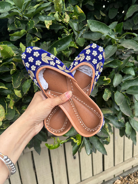 Handwork Punjabi jutti in Royal blue