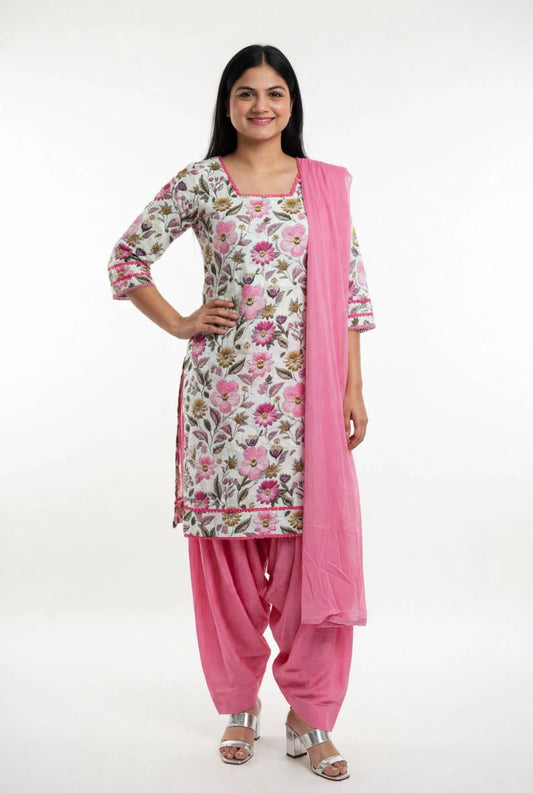 Printed cotton salwar suit in premium quality- Code: 303