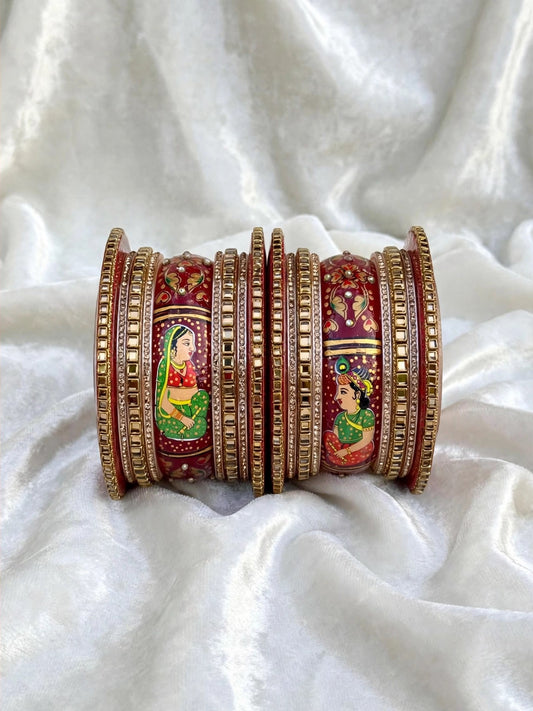 Rajwadi Doli Chooda bangles ( set of both hands )