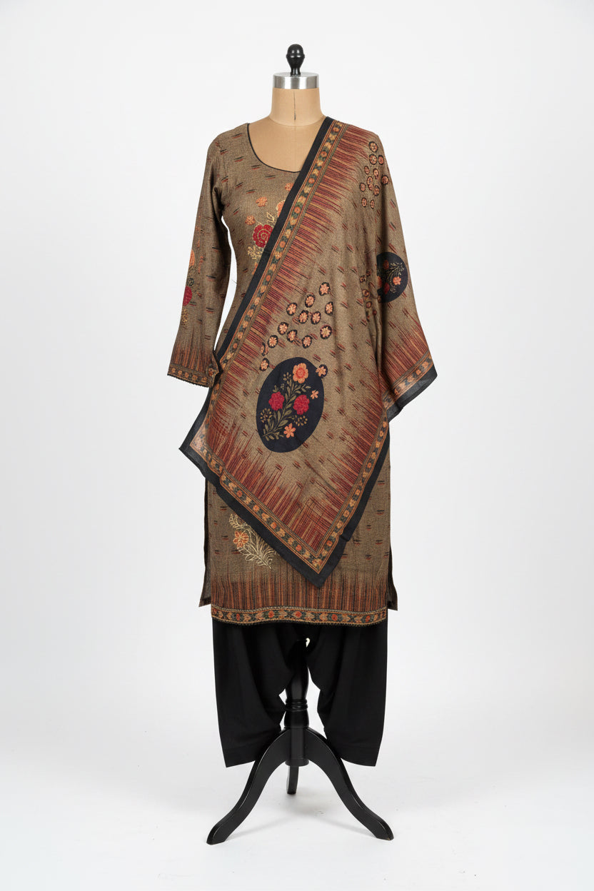 Winter wear pashmina salwar suit with shawl - code 231