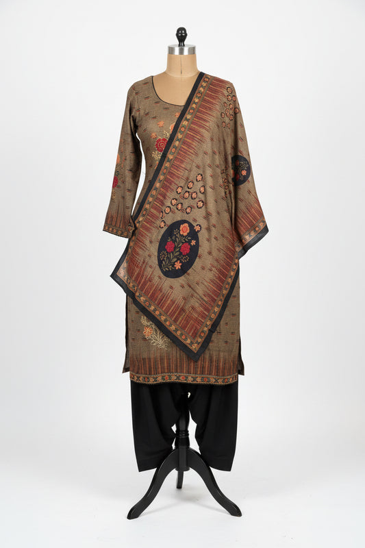 Winter wear pashmina salwar suit with shawl - code 231