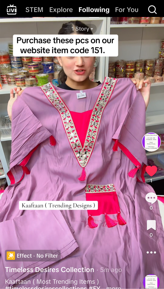 Kaaftaan item code 151 (hot pink/mob)