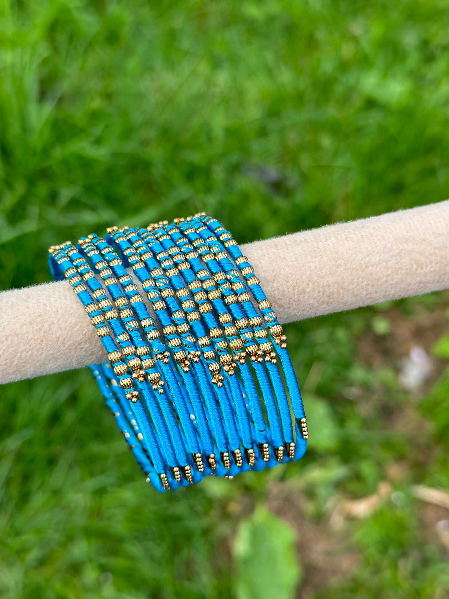 Sky blue thread bangles