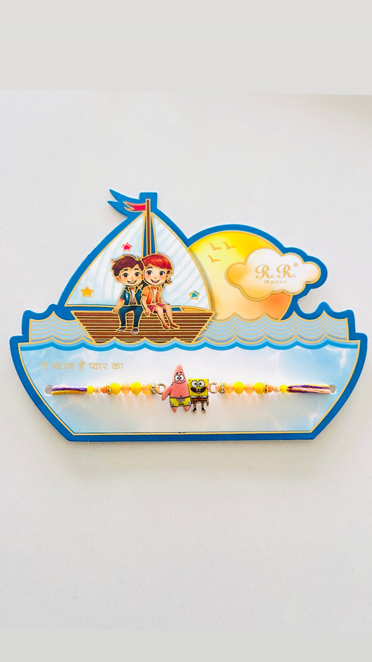 Kids Rakhi / Rakhdi packs - SpongeBob Patrick ( Code A80 )
