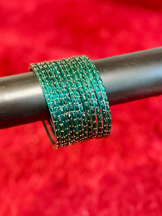 Rain drop glass bangles ( per dozen )