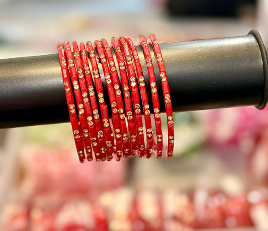 Rain drop glass bangles ( per dozen )