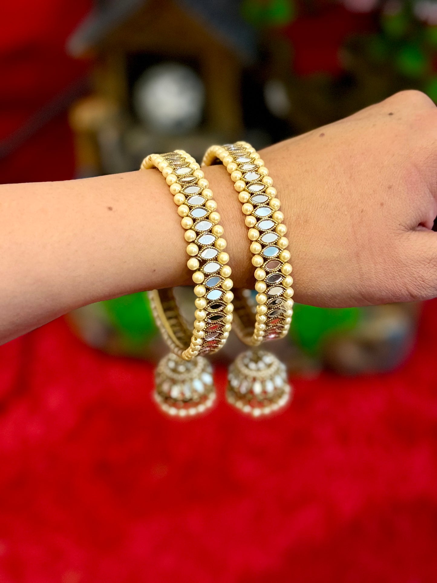 Golden Mirror Hanging bangles - set of 2 kade ( X15 )