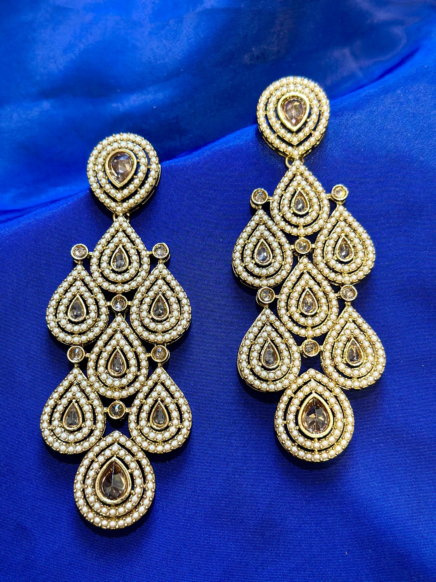 Polki earrings, Colour: Golden, (Code: X5)