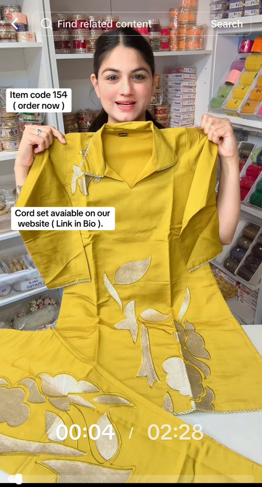 Co-ord Set (Item Code 154 ) Note - Size XL can fit to size L and XL both and Size XXL can fit to size XL and Size XXL both ( as they look nice in loose fit )