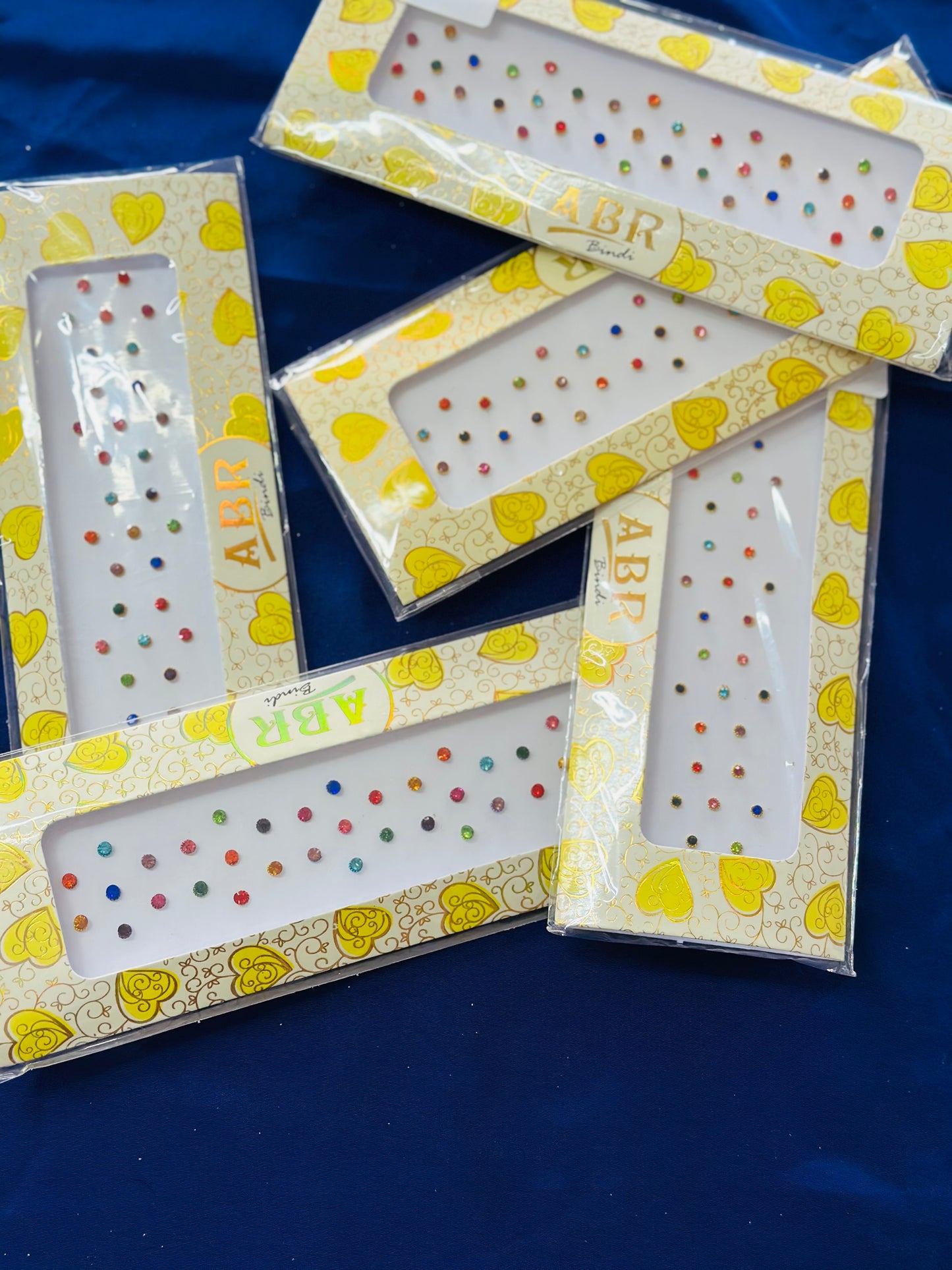 Multi colour small size bindi card, (Code:125)
