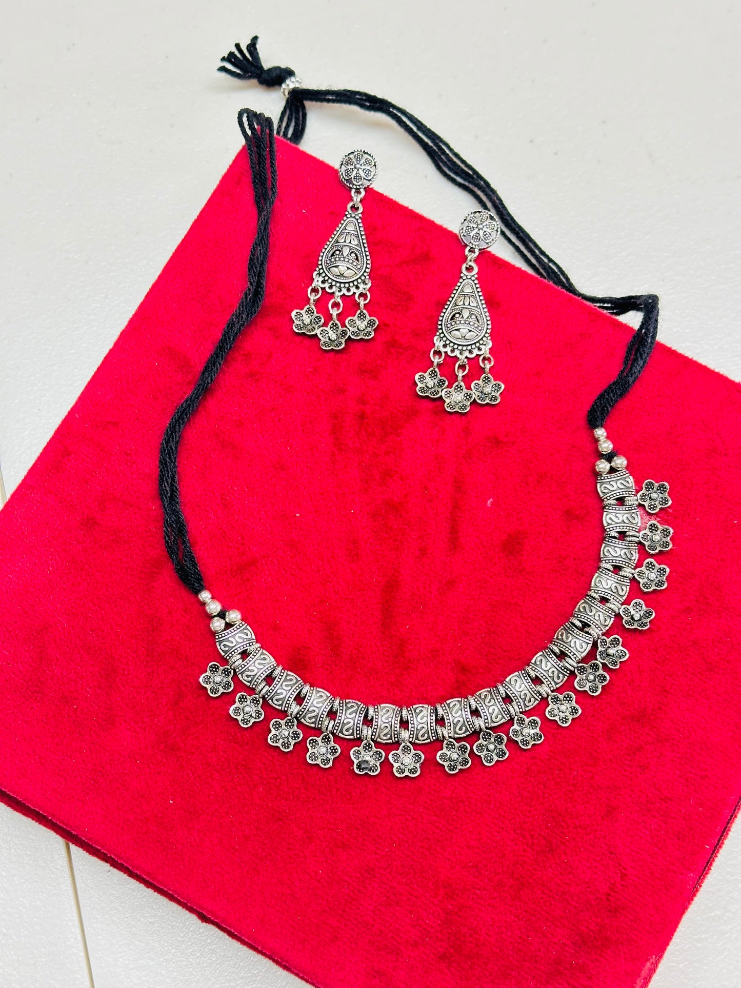 Oxidised Necklace set with earrings
