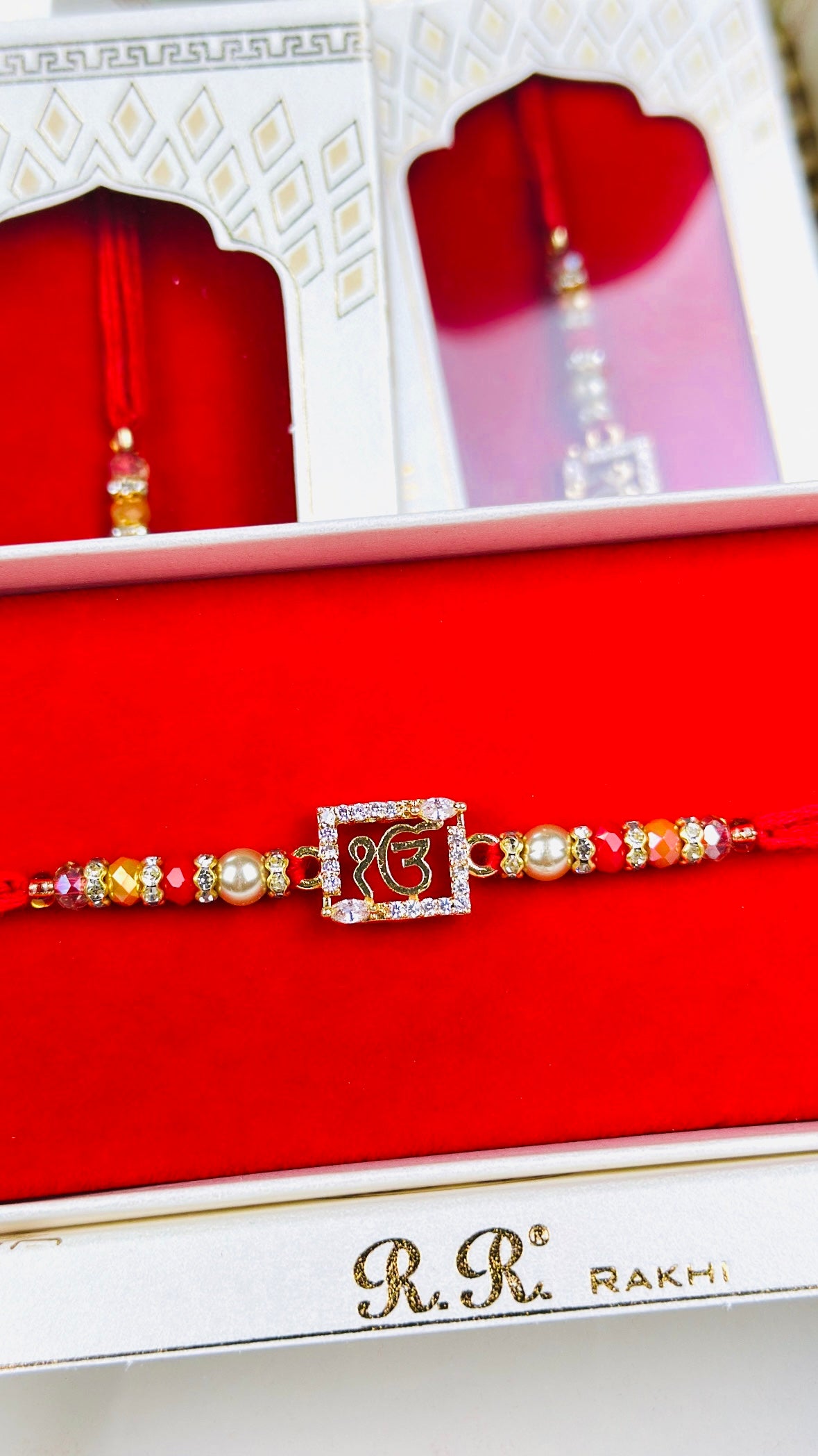 ੴ Rakhi / Rakhdi box in American Diamond - Code A66