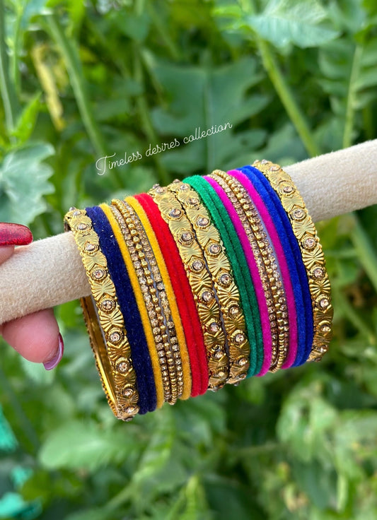 Multi coloured bangles set
