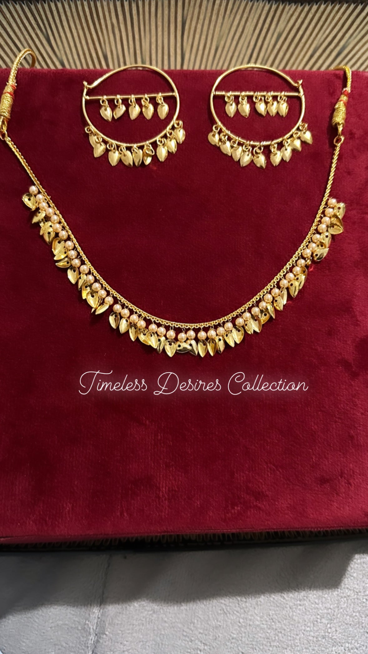 Gold Look Punjabi Traditional necklace set with waliya