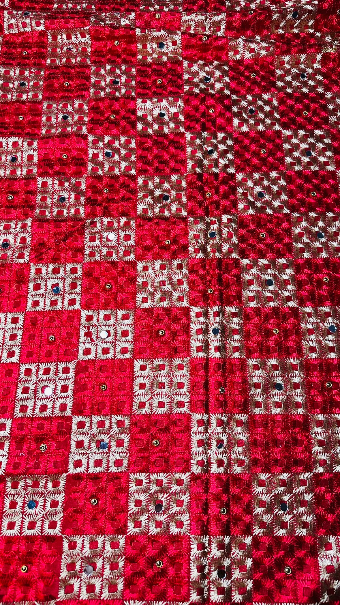 Pure Chinon Red Phulkari