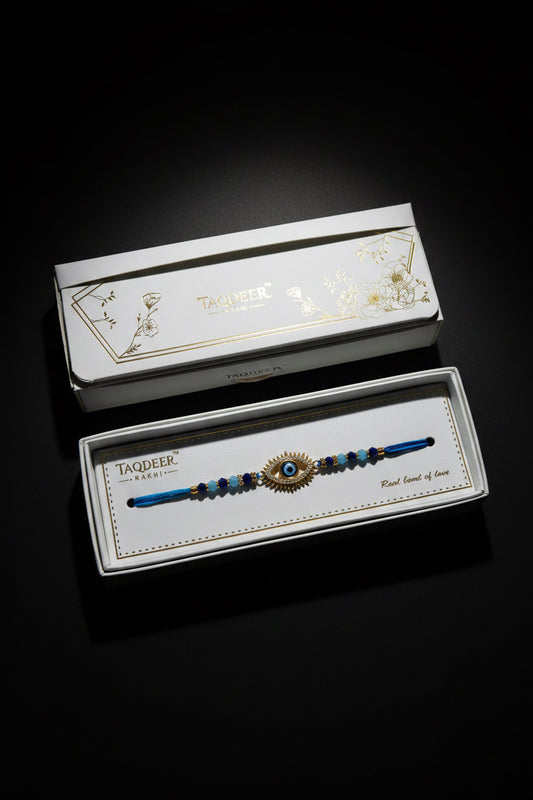 Evil eye rakhi box in American diamond