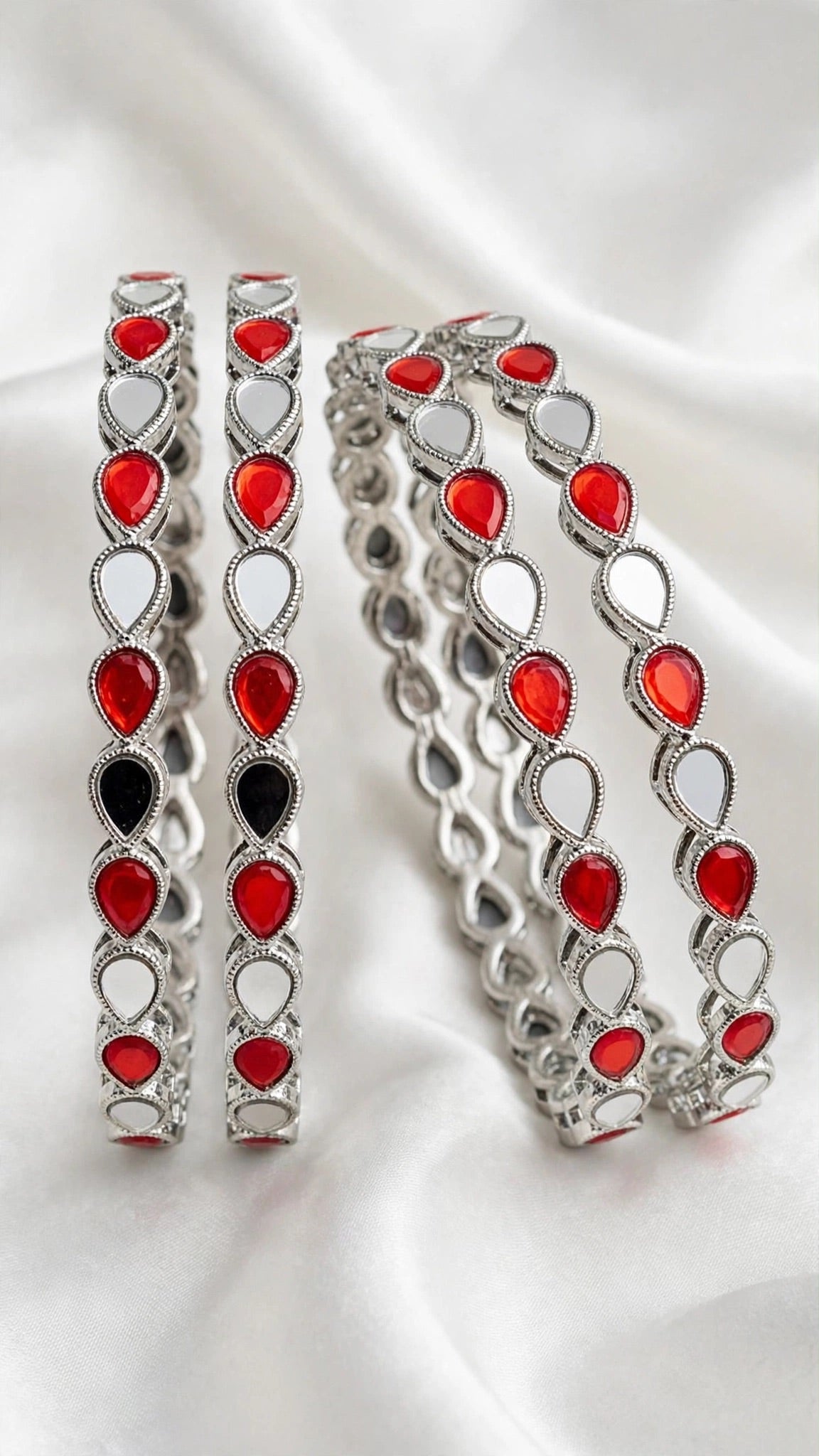 Silver kade bangles - Size 2.8