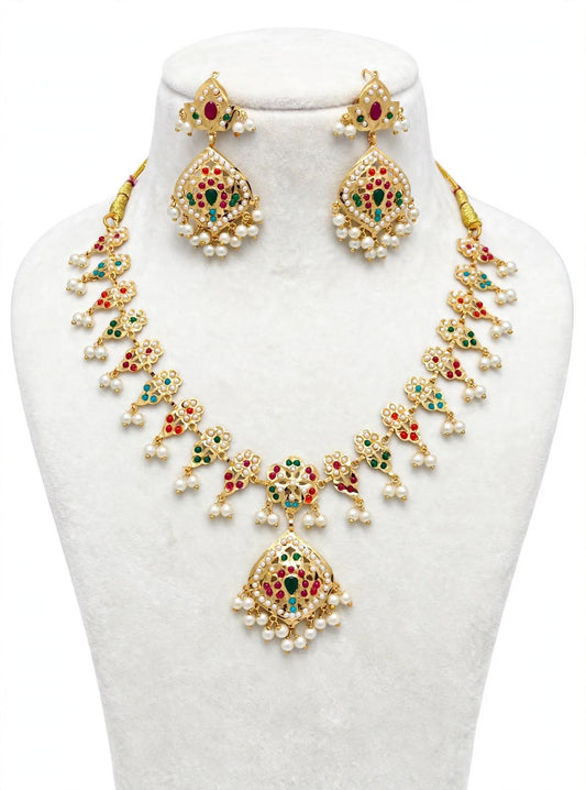 Traditional Multi colour necklace set - X41