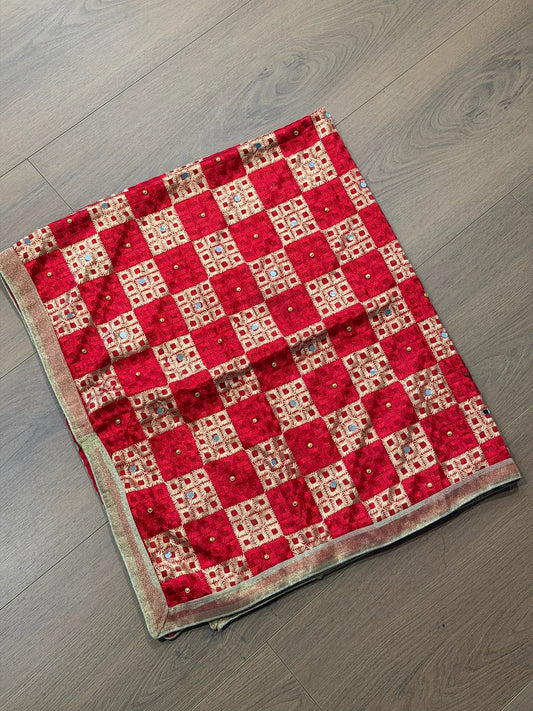 Red Phulkari - code: 0012