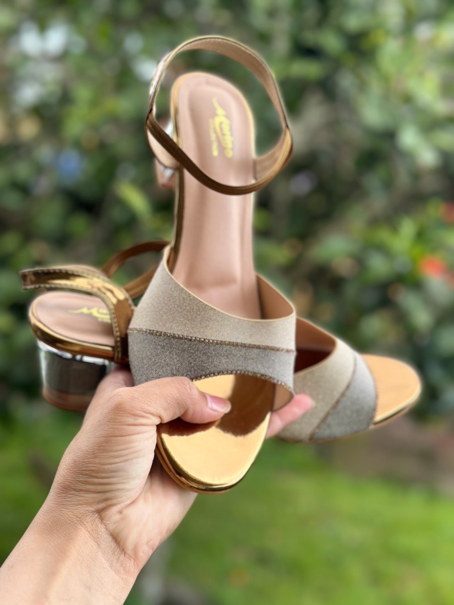 Fency golden heel sandals