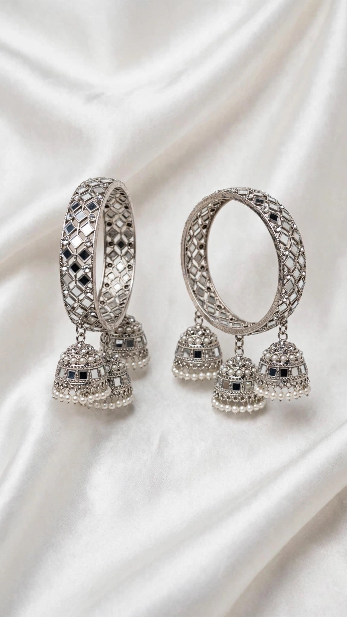 Silver kade bangles - Size 2.4