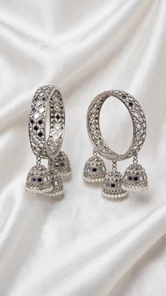 Silver kade bangles - Size 2.4