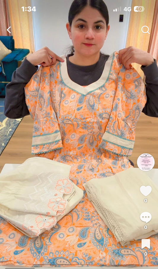 Cotton Printing Suit with Farshi salwar , C19
