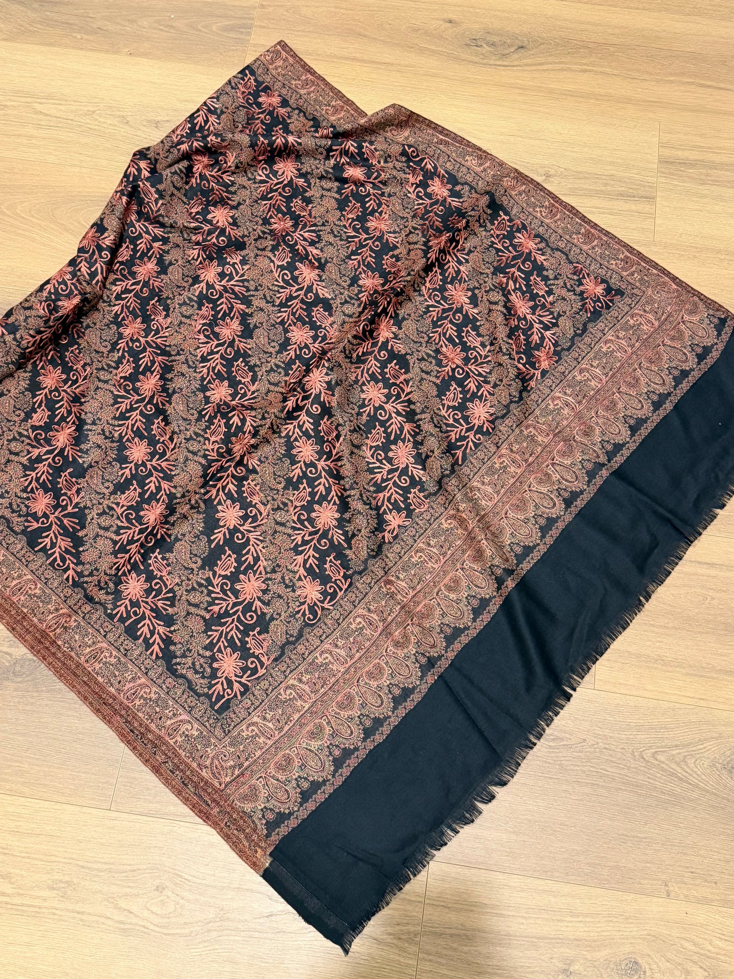 Pure pashmina shawl with Kashmiri work - Code Y33