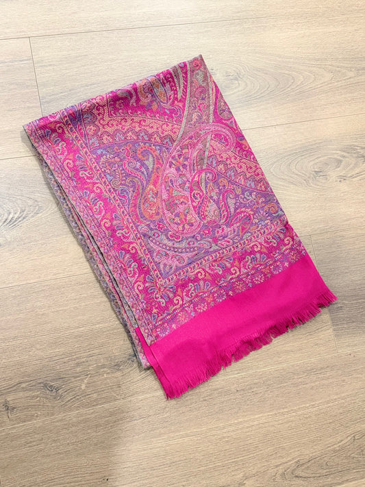 Pink double sided pashmina shawl - Code Y26