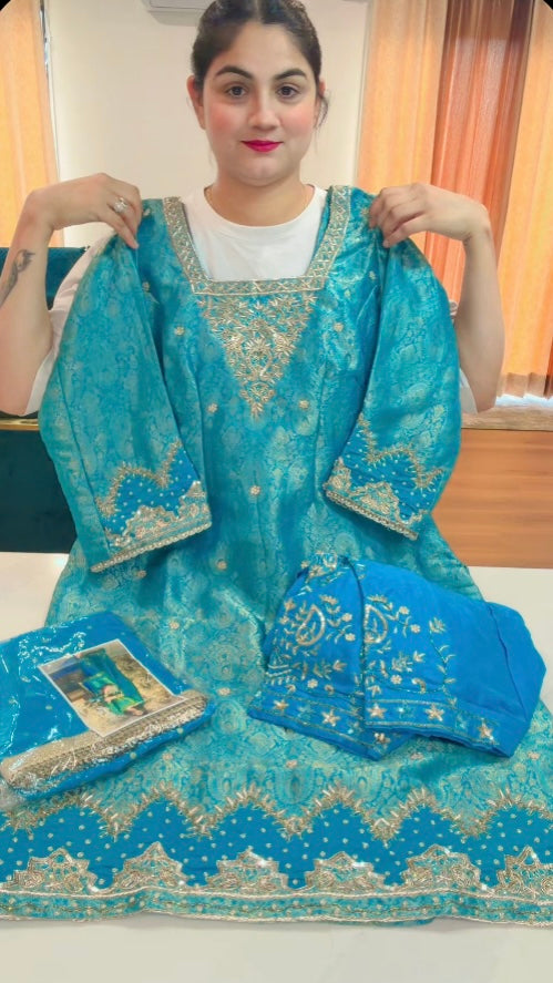 Handwork party-wear suit, Code: 018