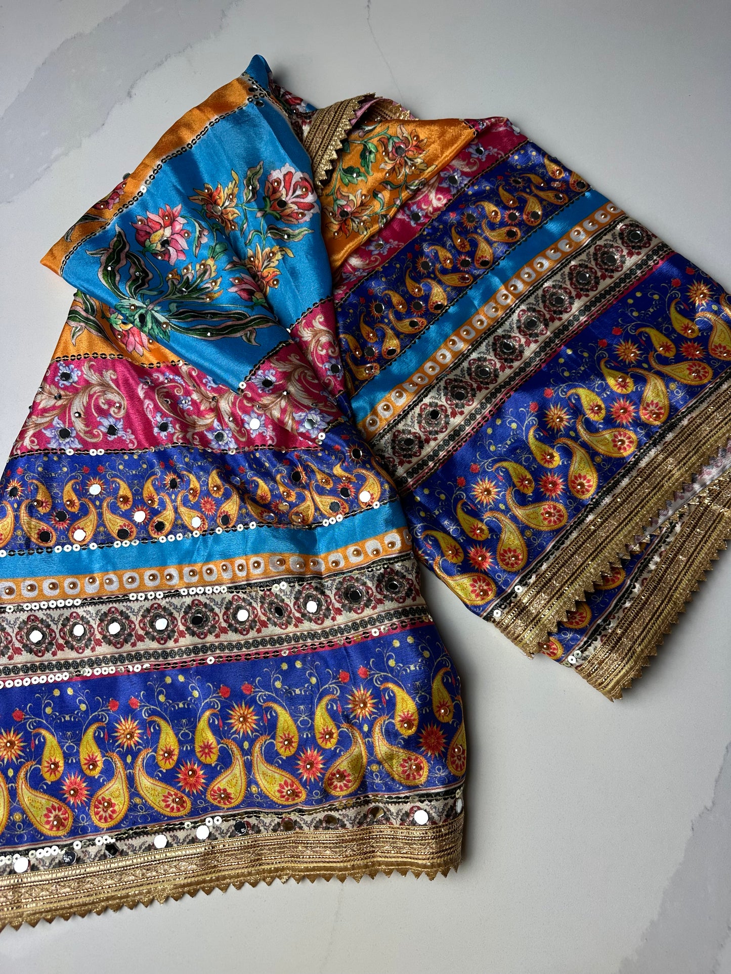 Pure Silk Pakistani Dupatta with handwork