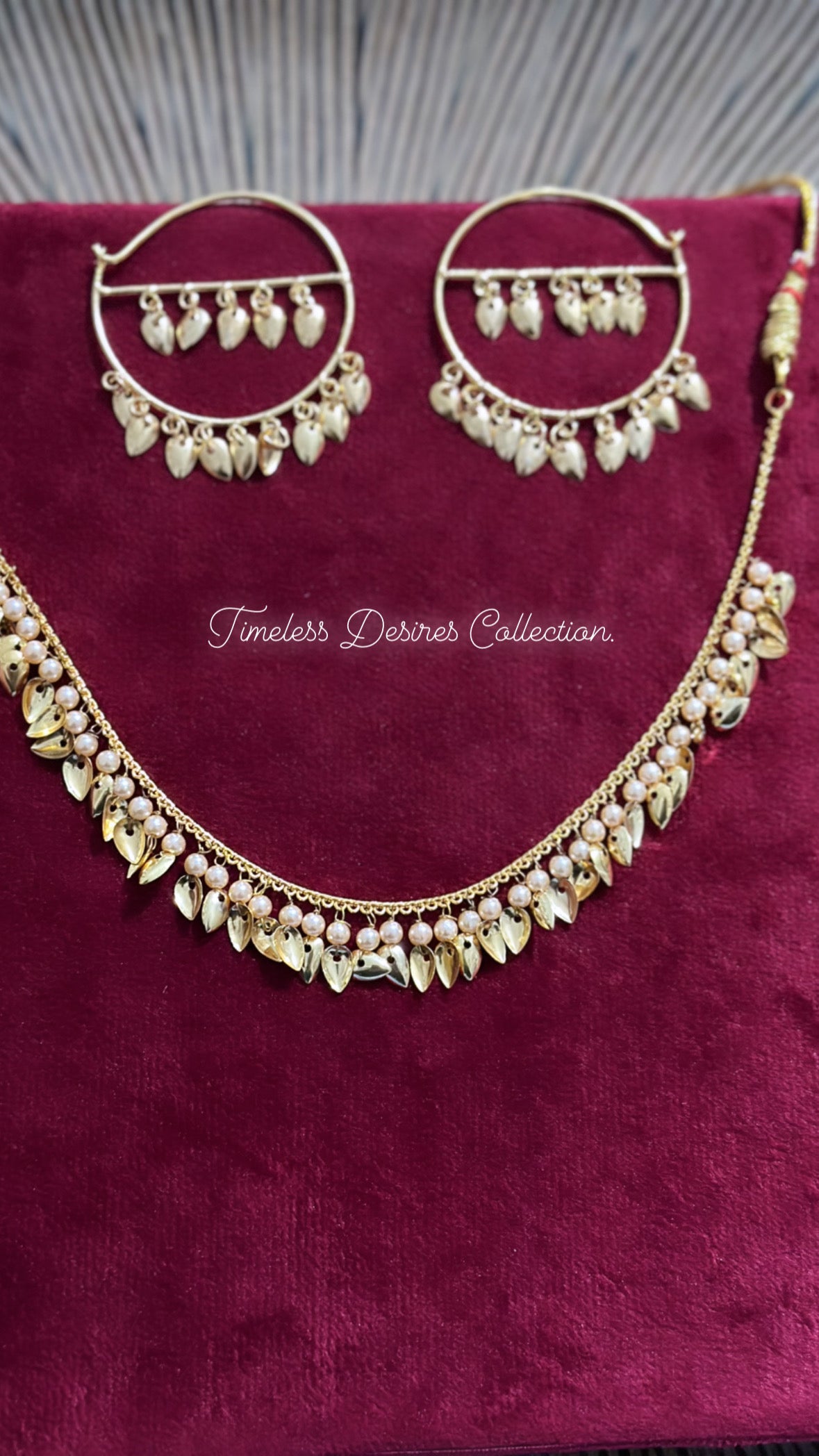 Gold Look Punjabi Traditional necklace set with waliya