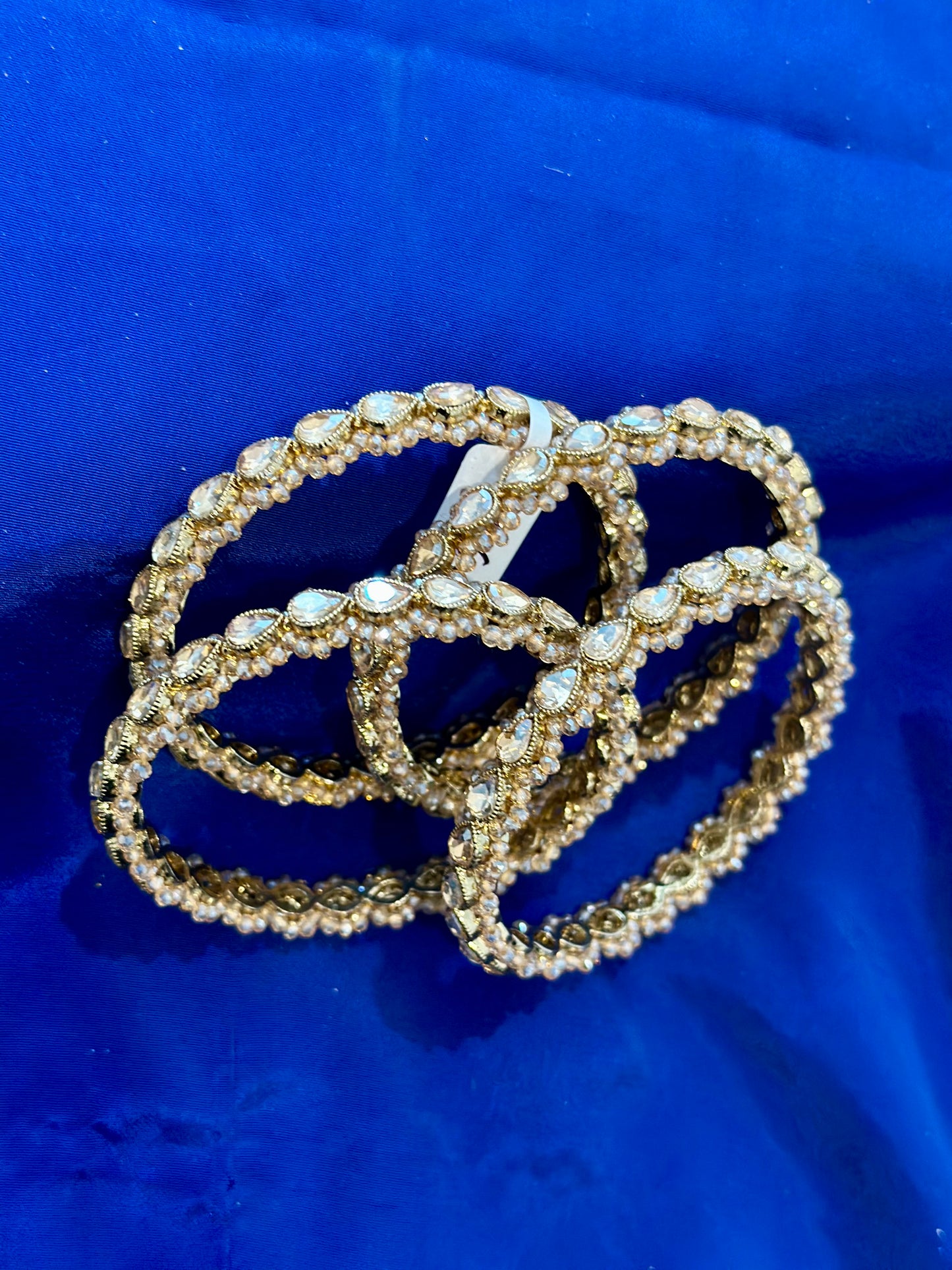 Bangles in polki (4pk), Colour: Gold, (Code:024)