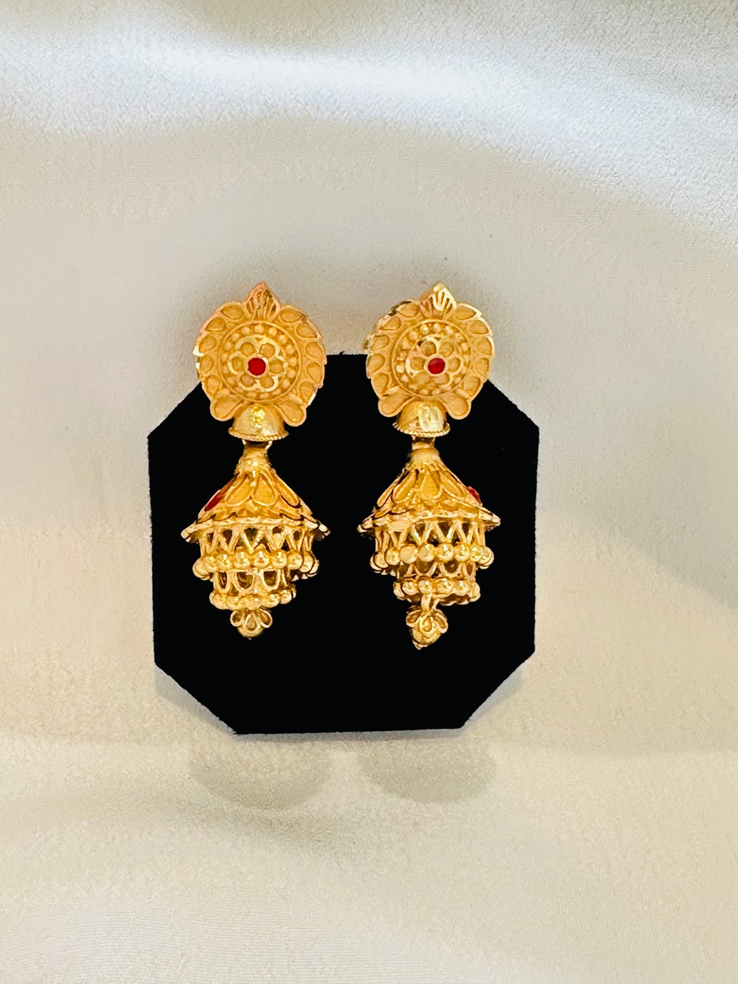 Gold Look Earrings, ( Code: 42 )