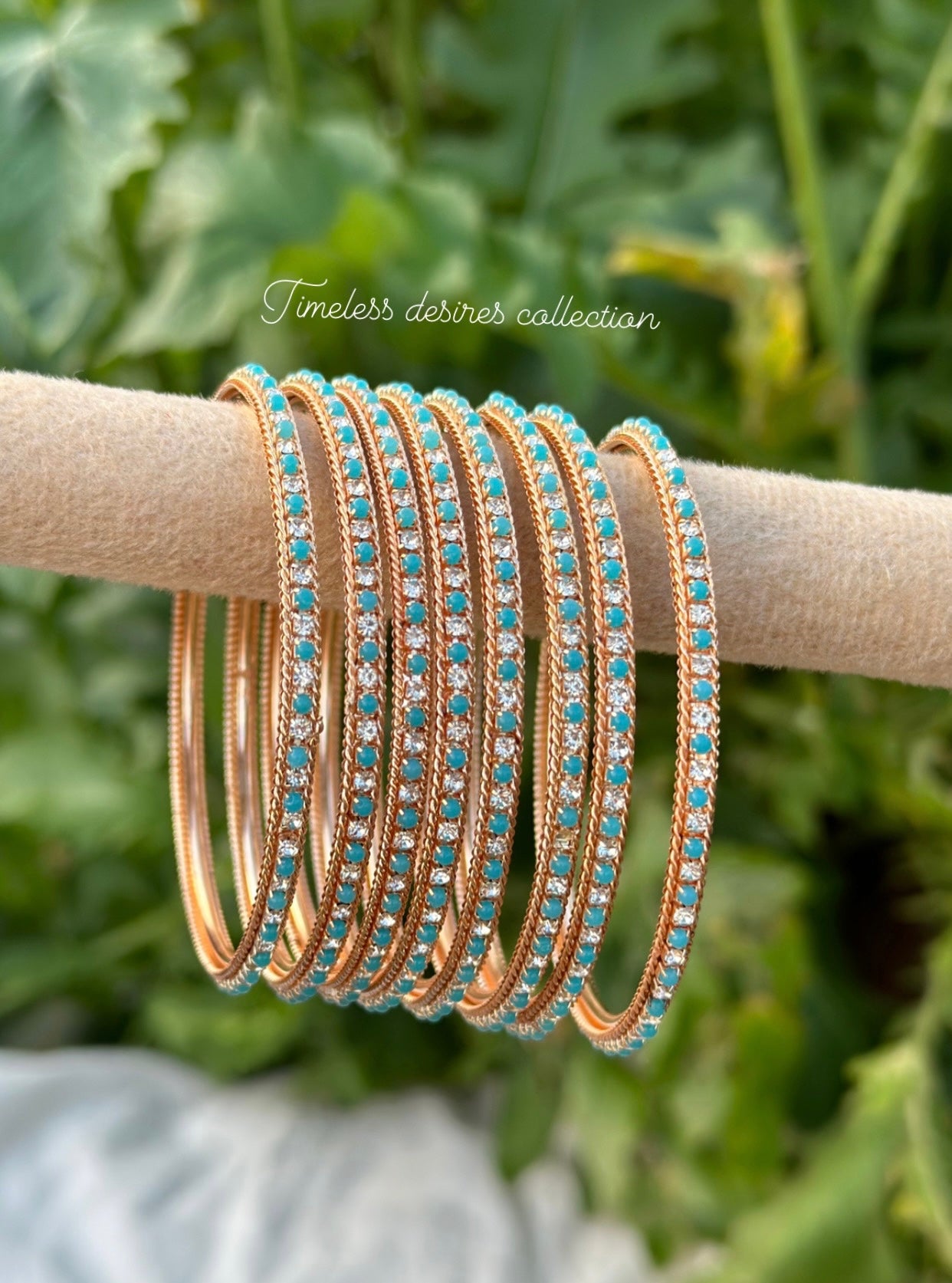Sky blue kangan bangles set