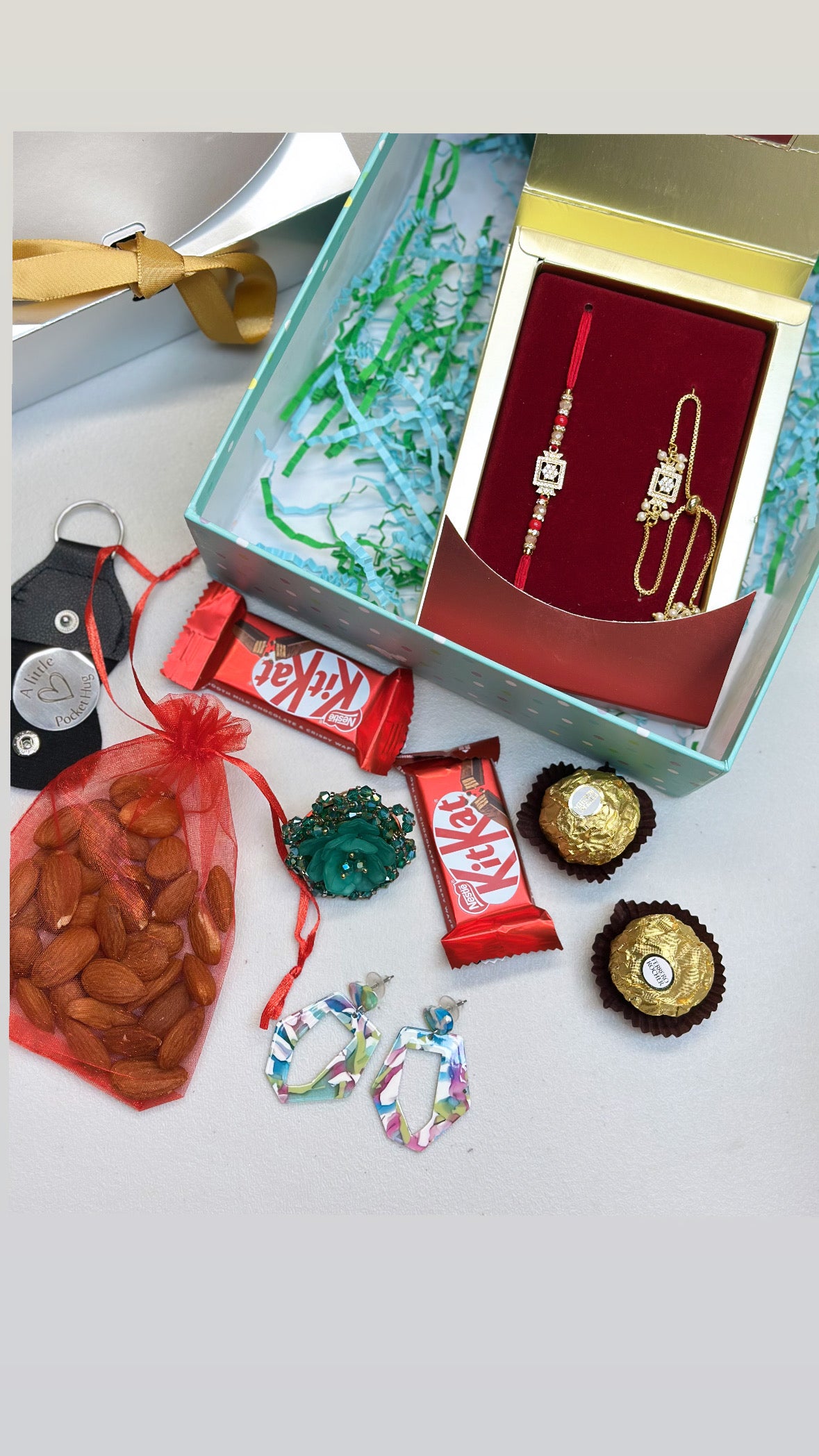 Couple ( Veera Bhabi ) Rakhi / Rakhdi Hamper Box - Premium box ( All in one )