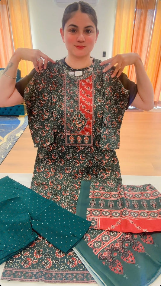 Readymade 3 PC suit (Colour: teal green, Code: 165 )