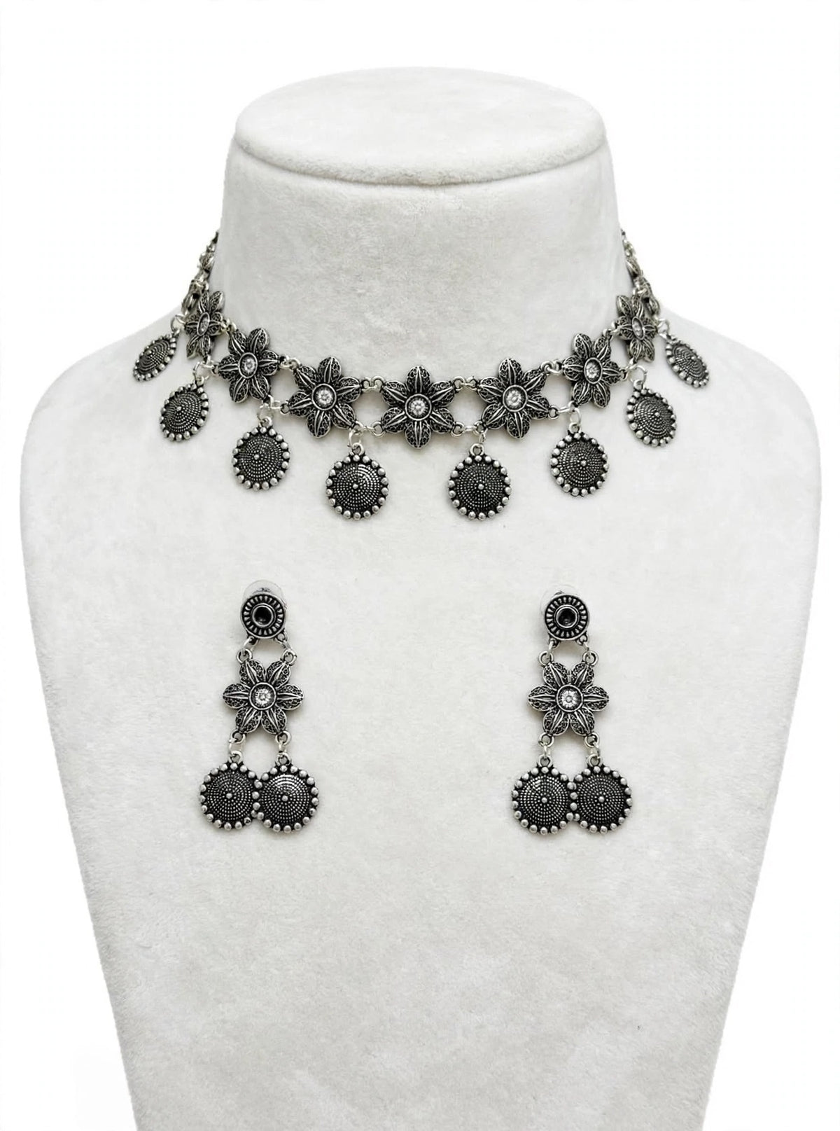 Oxidised Necklace set with earrings