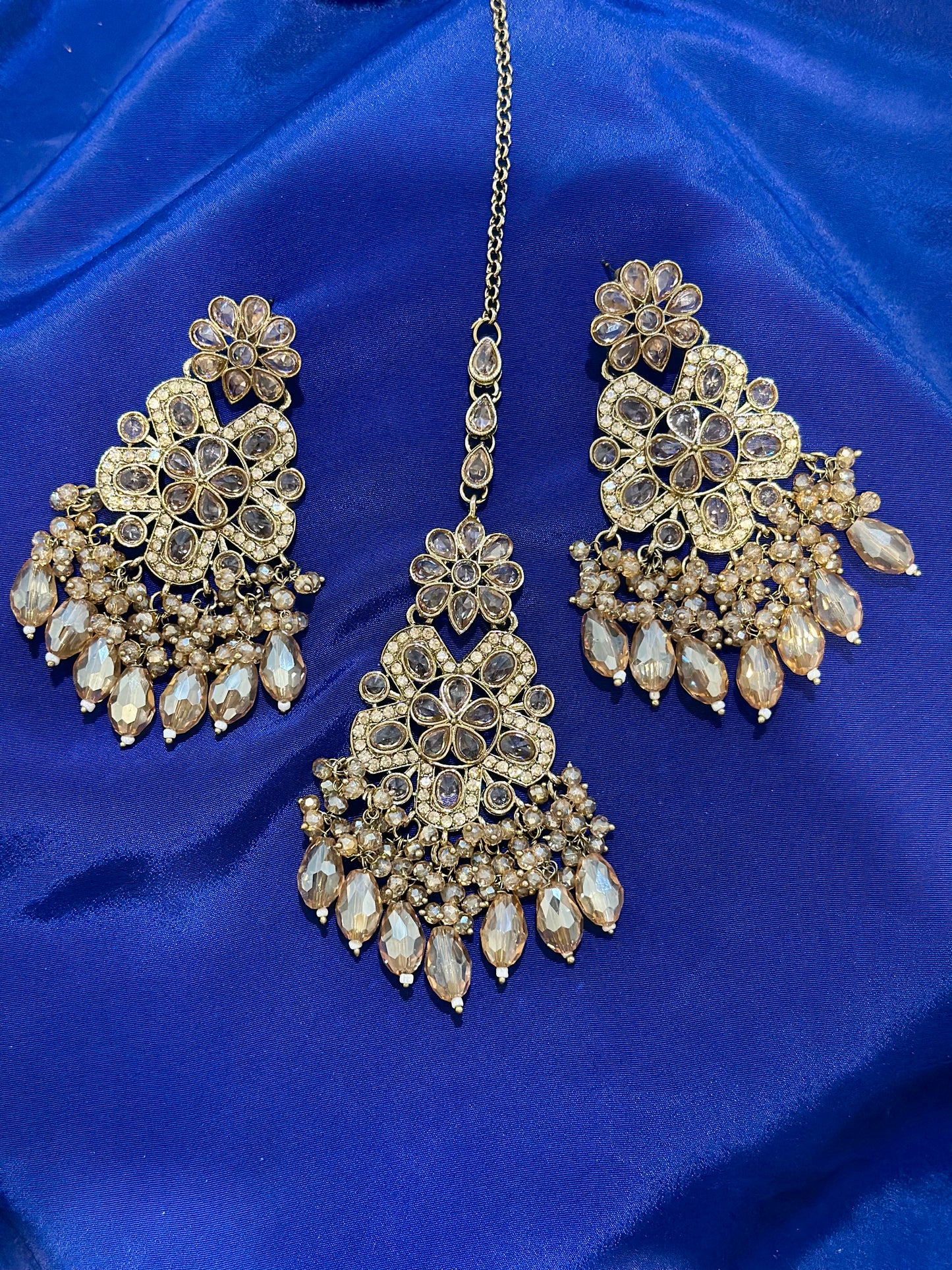 Polki earrings, Colour: Golden , (Code: X2)