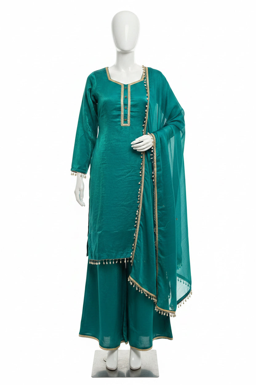 Sharara suit in peacock colour - Code 117
