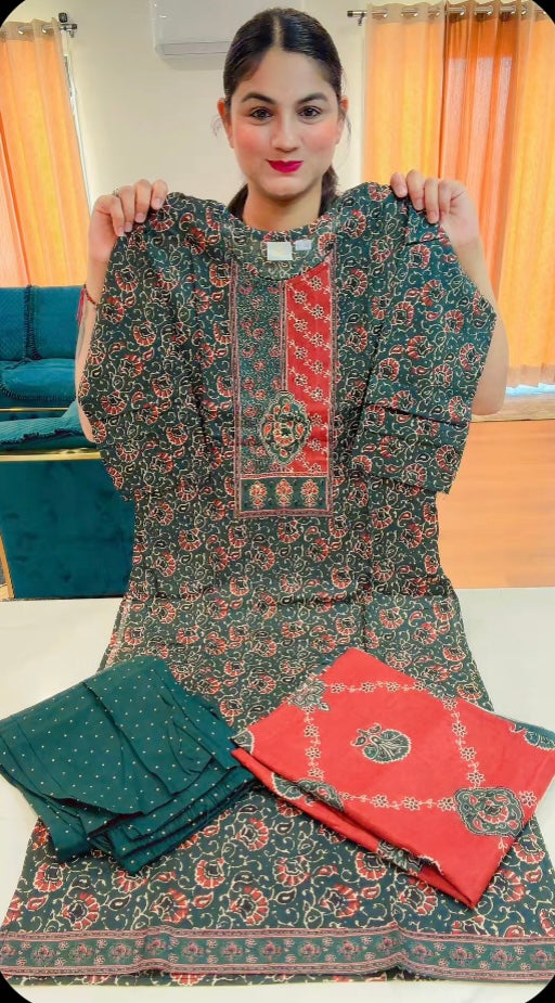 Readymade 3 PC suit (Colour: teal green, Code: 165 )