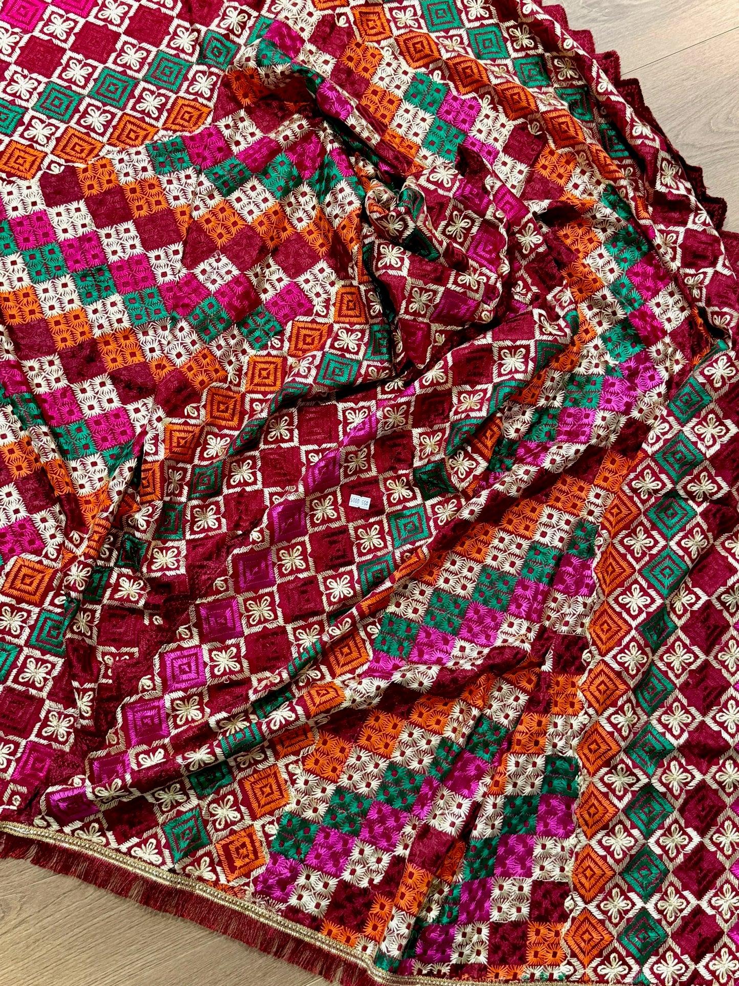 Maroon Phulkari - code: 0005