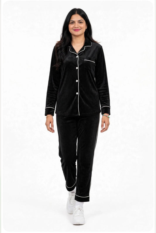 Velvet co-ord set( free size from 36-42 )