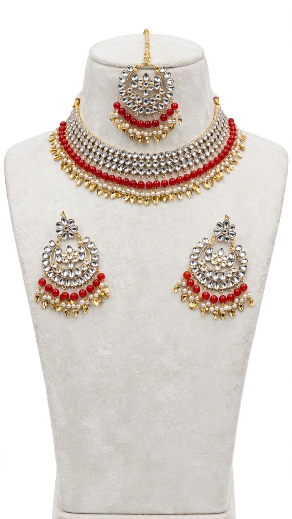 Necklace set with earrings and tikka - N13