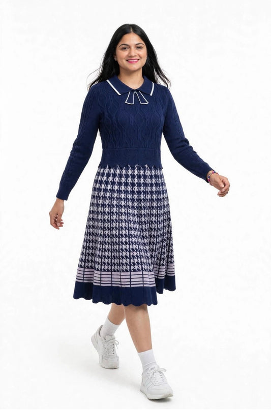 Premium quality Woolen  one piece dress in free size (fit 36-42 ) Code: 202